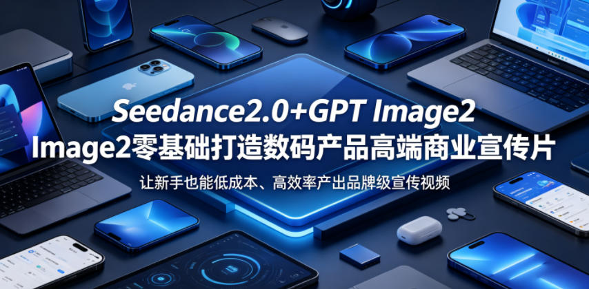 Seedance2.0+GPT Image2零基础打造数码产品高端商业宣传片，让新手也能低成本、高效率产出品牌级宣传视频-第一资源库