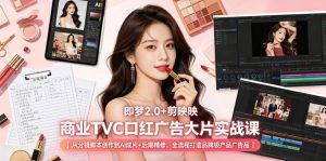 即梦2.0+剪映商业TVC口红广告大片实战课｜从分镜脚本创作到AI成片+后期精修，全流程打造品牌级产品广告-第一资源库